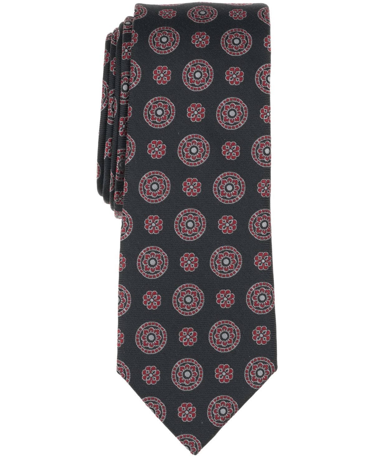 Bar Iii Men's Crimson Neat Printed Tie, Macy's Exclusive In Black