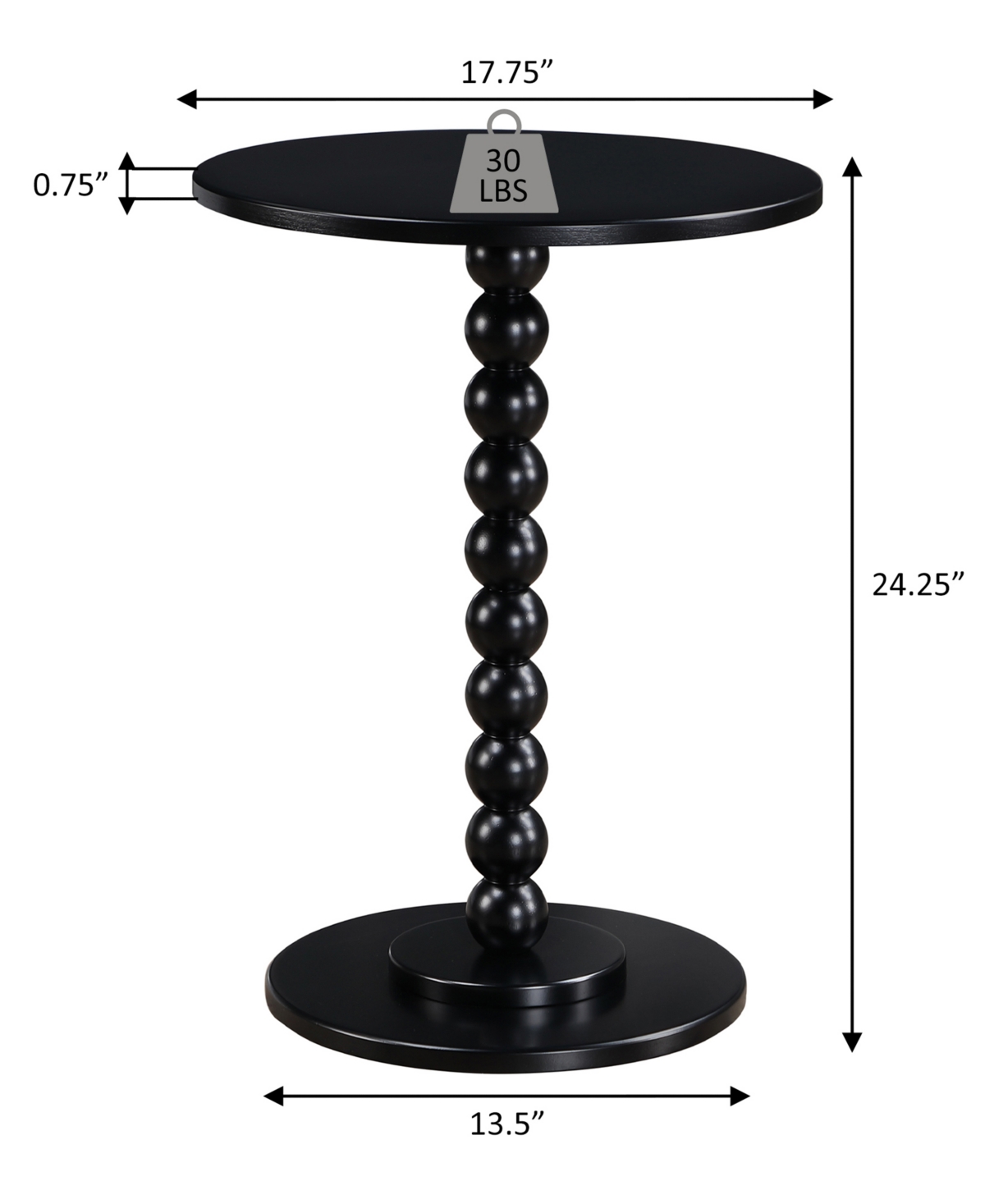 Convenience Concepts 17.75" Wood Classic Accents Venetian Islands Spindle Table In Brown