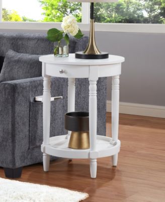 18" Wood French Country Manor No Tools Round End Table