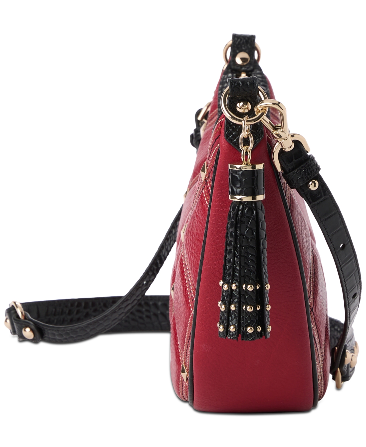 Brahmin Percy Medium Leather Crossbody In Red