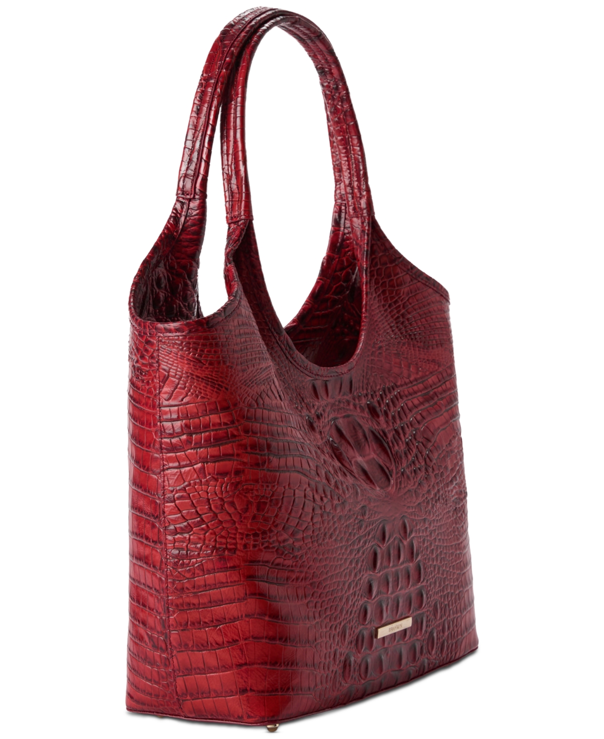 Brahmin Melora Alden Road Large Leather Tote In Red