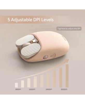 Wavy Chips Dual-Mode Wireless Mouse, 5 Adjustable DPI Levels, 50-Day Battery Life, Milk Tea Color, for Windows, MacOS, iOS, Android