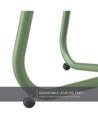 18" Galvanized Patio Steel Side Table,Powder-Coated, UV/Rust-Proof,W/ Adjustable Foot Pads