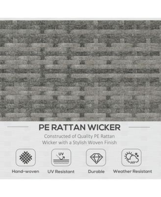 4 Piece Adjustable Canopy Outdoor Rat Sofa Set, Light