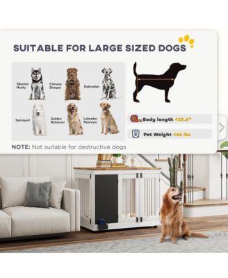 39" Furniture Dog Crate w/ Three Doors & board for Large Dogs
