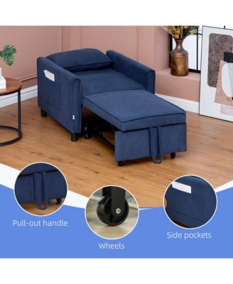 3-in-1 Convertible Chair Bed, Adjustable Sleeper Chair