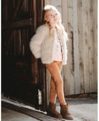 Girl Stretch Suede Treggings Light Pecan Brown - Toddler|Child