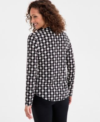 Women's Printed Zip Pocket Top, Macy's Exclusive 