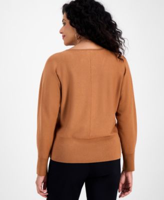 Women's Dolman-Sleeve V-Neck Sweater