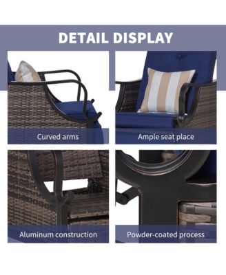 Outdoor Recliner Chair, PE Wicker Furniture, Dark