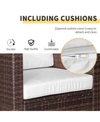 Wicker Bistro Patio Set, 2 Porch Chairs & Glass Table,