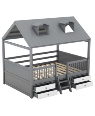 Full Size Wood Bed House Bed Frame