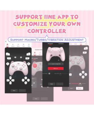 Wireless Controller with Charging Dock – Multi-Platform Gamepad for PC, Switch, Android, iOS, Turbo, Macro, 6-Axis Motion, Rumble, for Small Hands