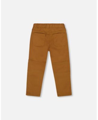 Boy Twill Jogger Pants with Patch Pockets Brown - Toddler|Child