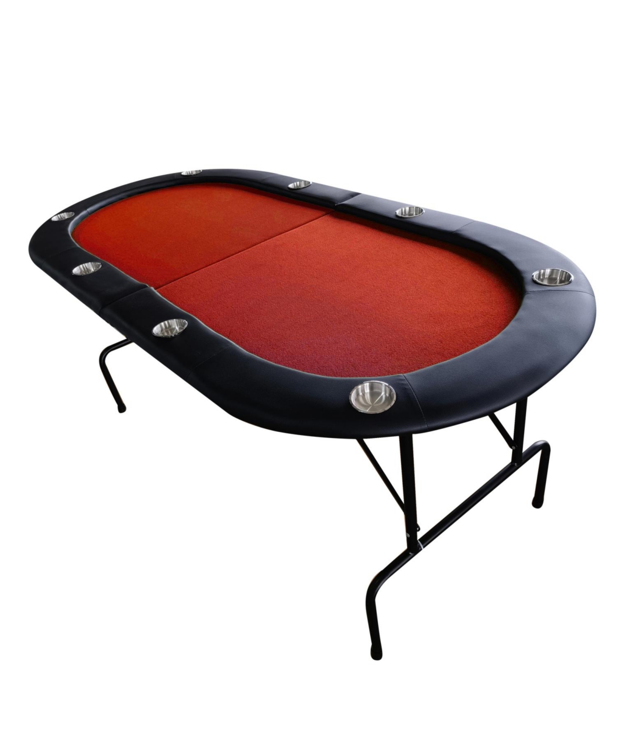 Streamdale Furniture 73" Foldable Poker Table with Cup Holders Red