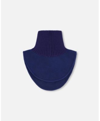 Kids Unisex Polar Fleece and Knit Neckwarmer Navy Blue - Toddler|Child