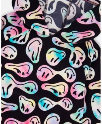 Girl Pullover Fleece Hoodie Smiley Face Girl - Child