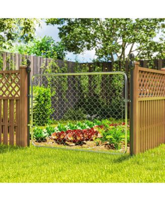 Chain Link Fence Gate, Galvanized Steel Garden Gate,