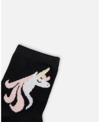 Girl 3-Pack Knit Socks Black and Pink - Toddler|Child