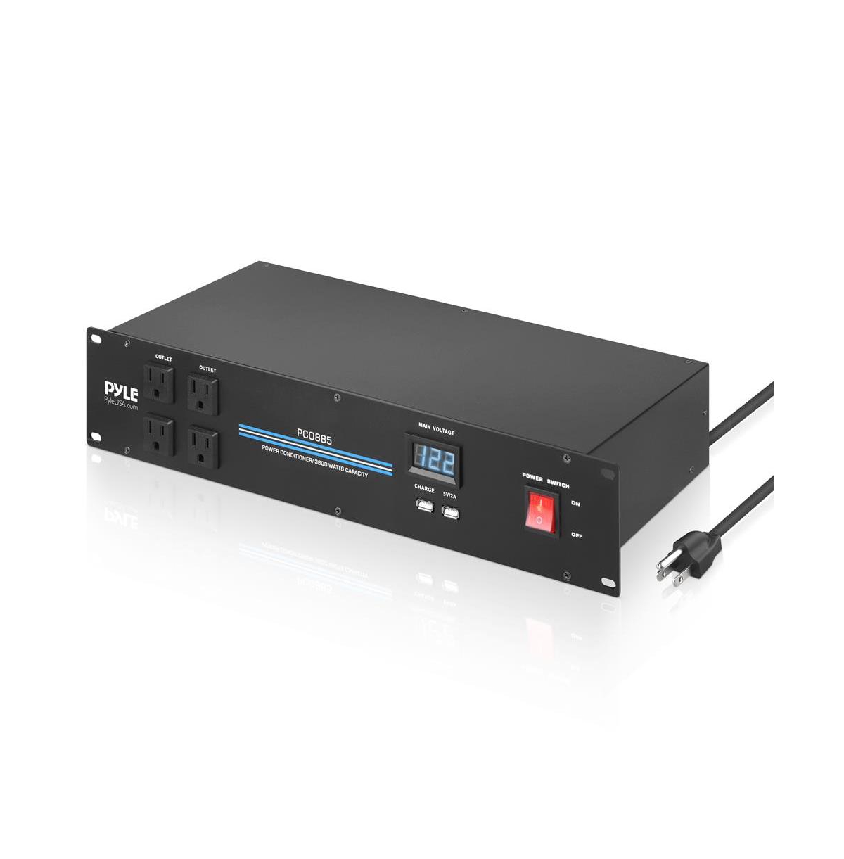 19'' Rack Mount Power Conditioner - 3600 Watt Power Conditioner w/ 18 Outlets - Black