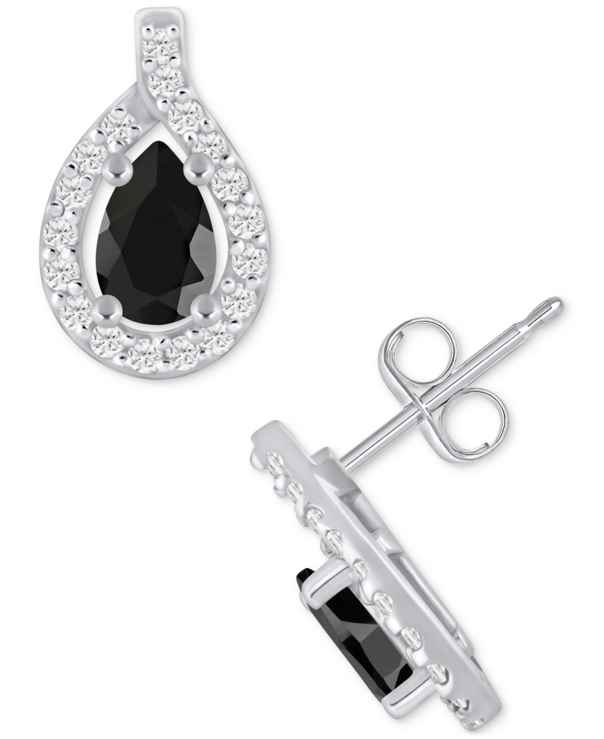 Amethyst (3/4 ct. t.w.) & Diamond (1/4 Halo Stud Earrings 10k White Gold (Also Available Additional Gemstones)