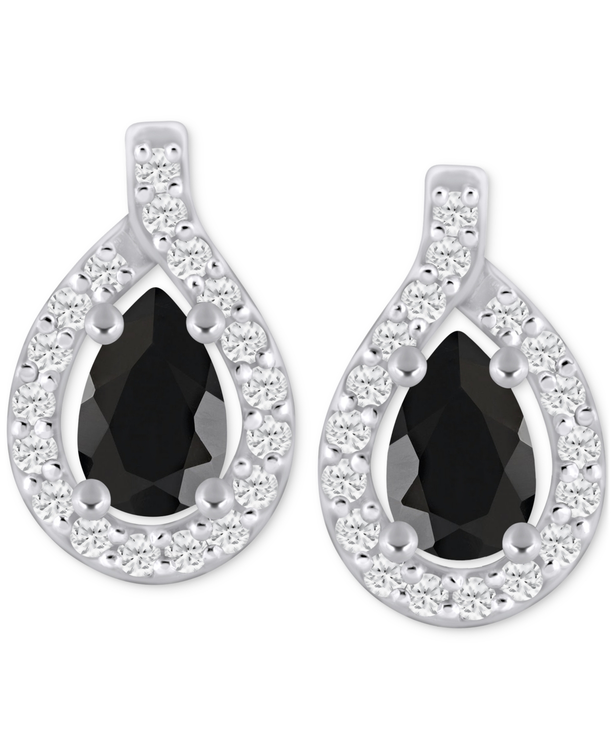 Amethyst (3/4 ct. t.w.) & Diamond (1/4 Halo Stud Earrings 10k White Gold (Also Available Additional Gemstones)