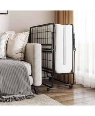 Twin Size Folding Bed 38" x 75" Rollaway Guest Bed Portable Sleeper Bed