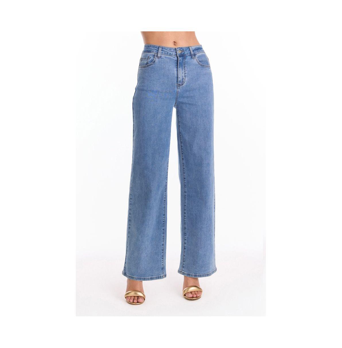 Womens Dahlia High Rise Relaxed Jean - Medium Blue - Medium blue