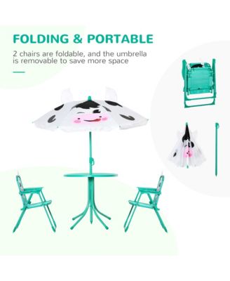 Kids Picnic Table Chair Set Outdoor Patio Furniture W/ Umbrella