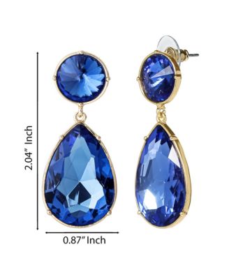 Blue Teardrop Statement Earrings