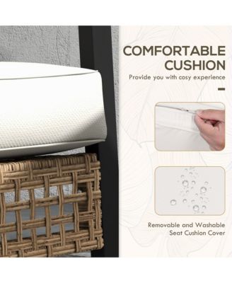 3 Pieces Bistro Set with Rat Rocking Chairs & Table Dark