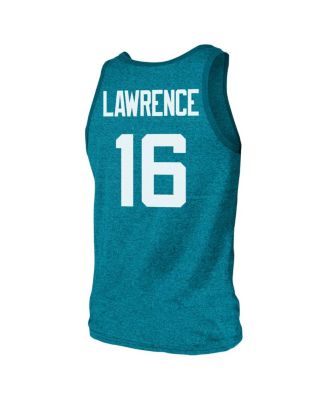 Threads Men's Trevor Lawrence Teal Jacksonville Jaguars Tri-Blend Player Name Number Tank Top T-Shirt