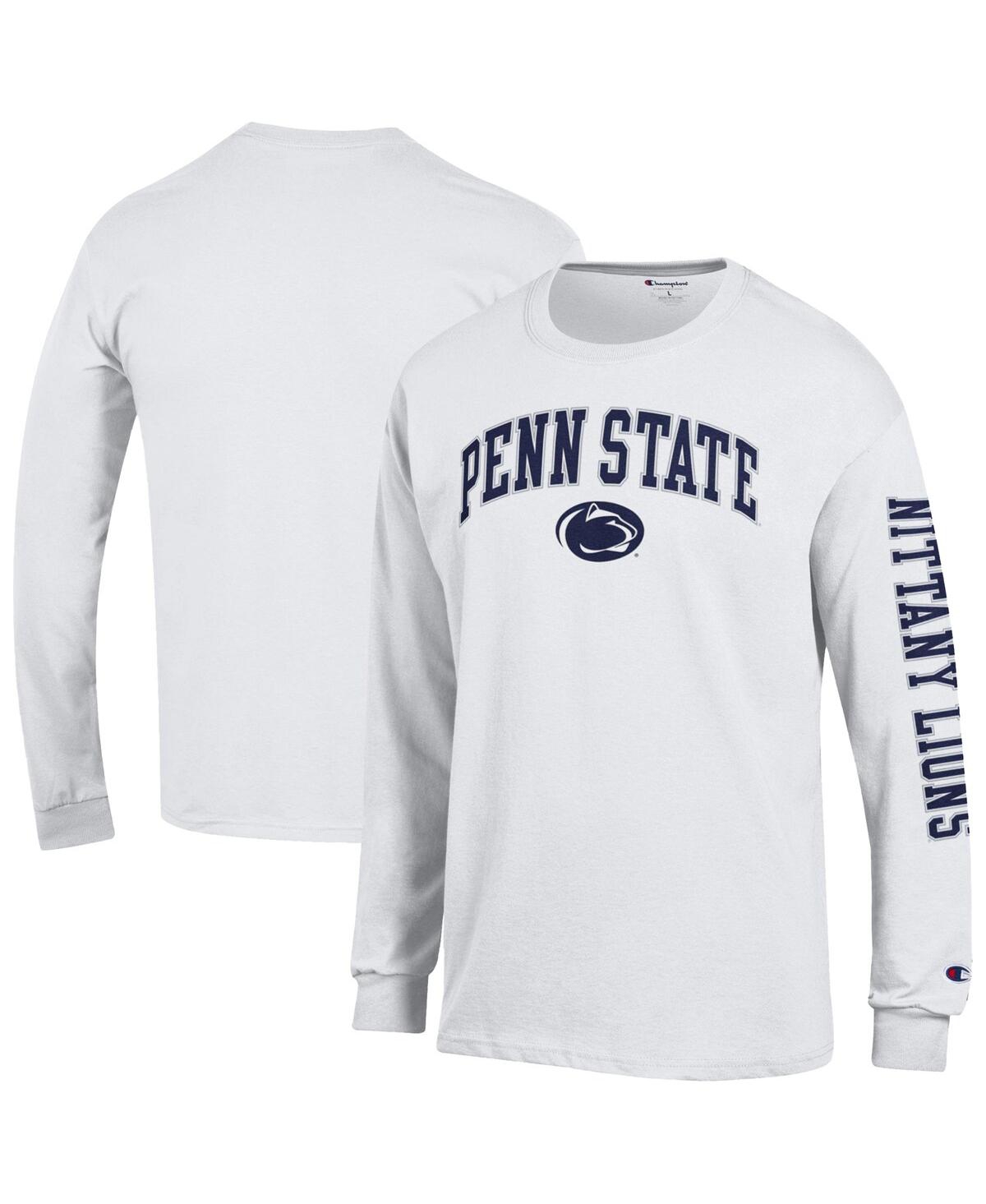 Men's White Penn State Nittany Lions Arch Over Logo 2-Hit Long Sleeve T-Shirt - White
