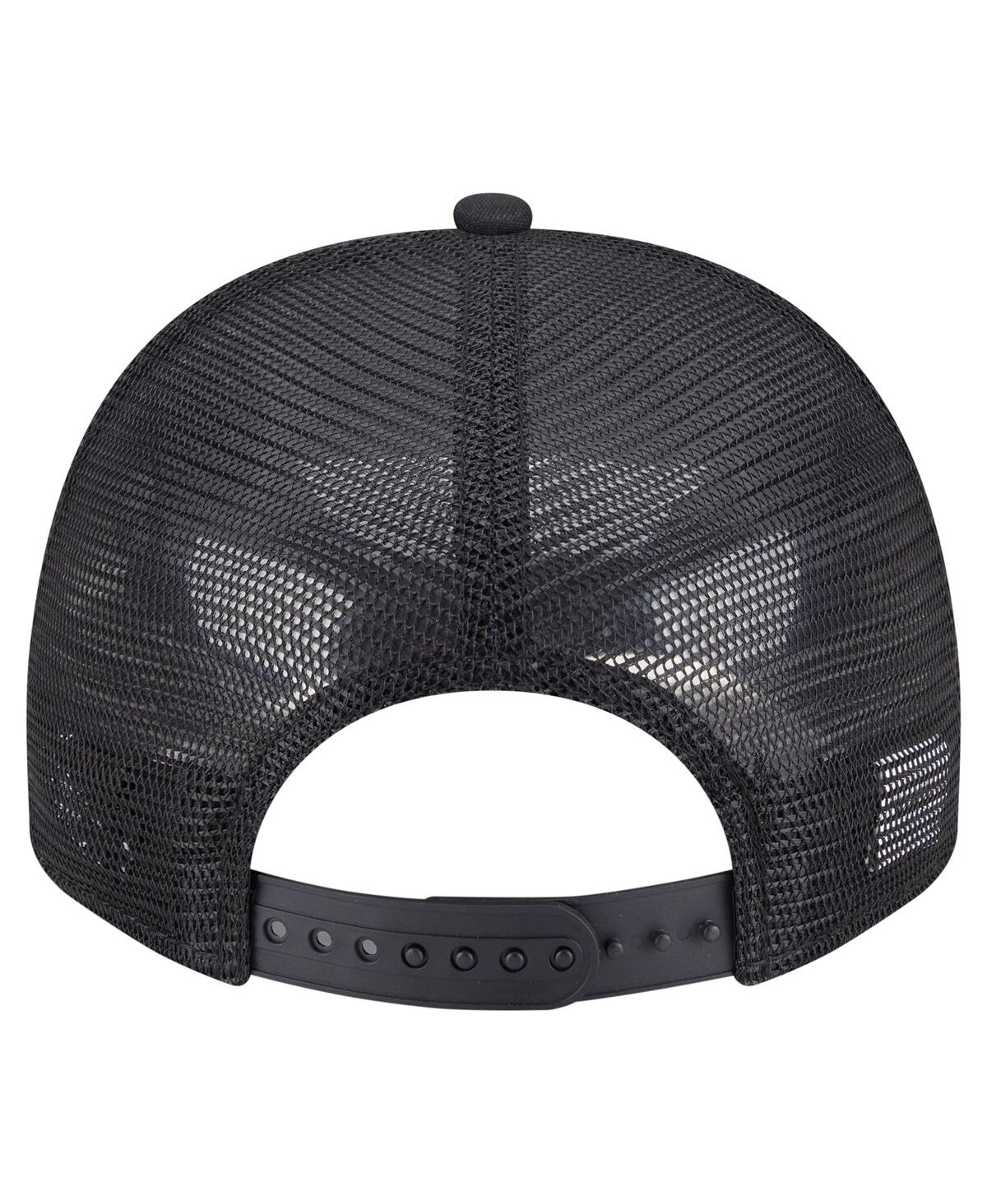 New Era Men's Black Miami Heat Team Rope A-frame 9fifty Snapback Hat In Black