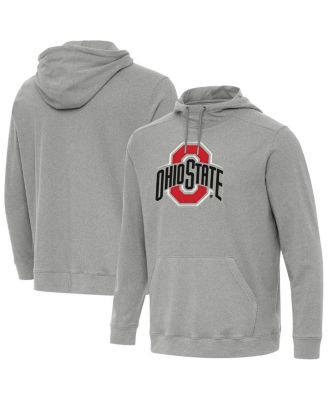 Antigua - Men's Heather Gray Ohio State Buckeyes Cloud Pullover Hoodie
