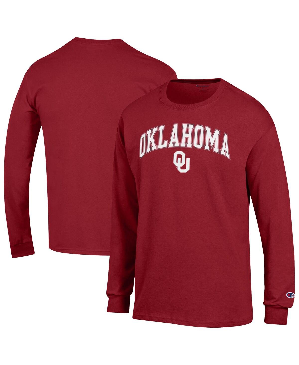 Men's Crimson Oklahoma Sooners Arch Over Logo Long Sleeve T-Shirt - Crimson