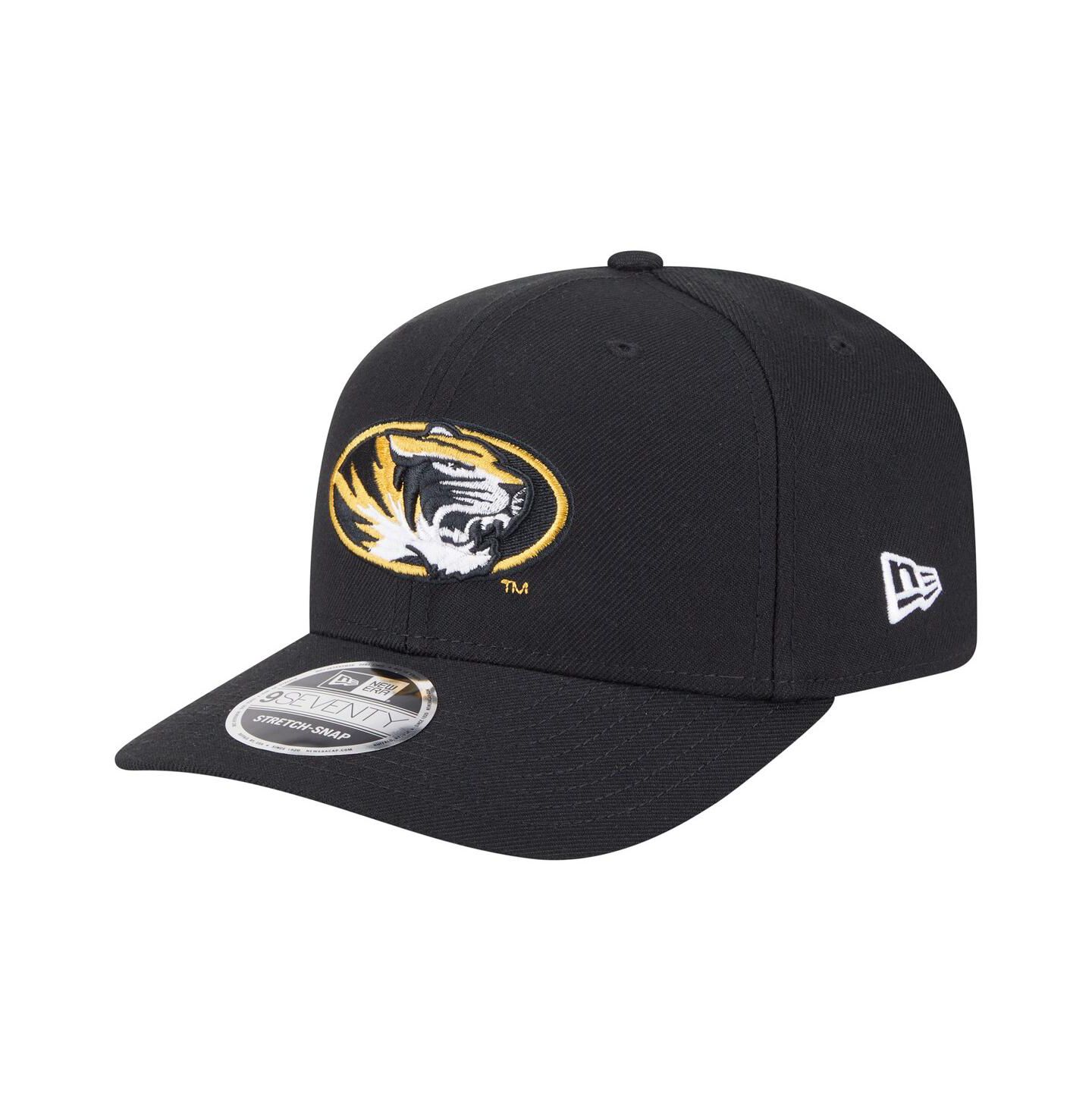 Мужская кепка New Era Black Missouri Tigers Team Collective 9SEVENTY Stretch-Snap Adjustable Hat — фото 1