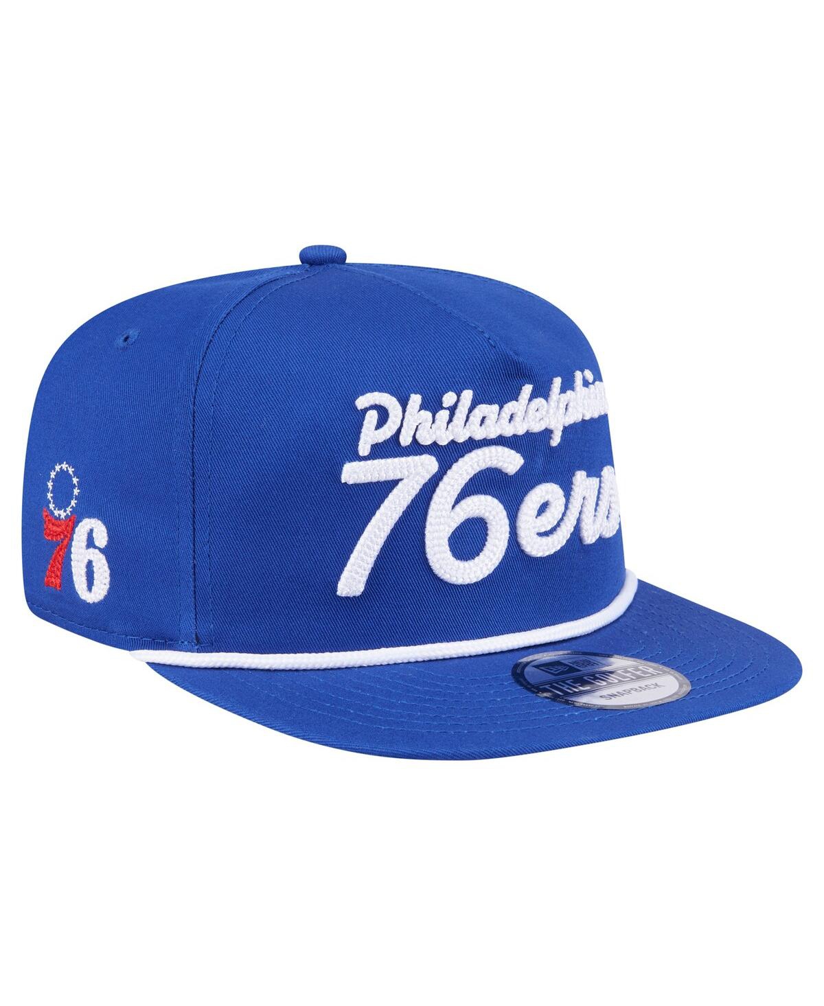 Men's Royal Philadelphia 76ers Team Text Golfer Snapback Hat - Royal