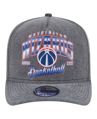 Men's Charcoal Washington Wizards Throwback Washed Pre-Curved 9FIFTY Snapback Hat