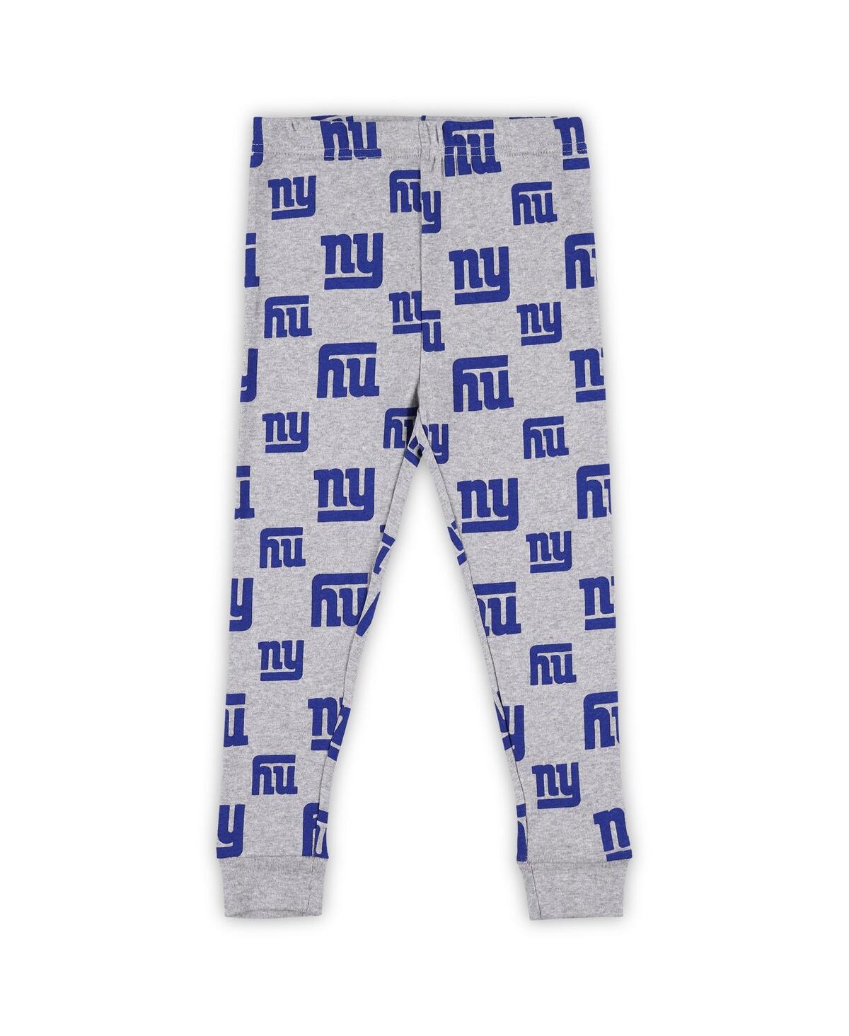 Outerstuff Toddler 2-piece Heather Gray New York Giants Long Sleeve T-shirt And Pants Sleep Set In Gray