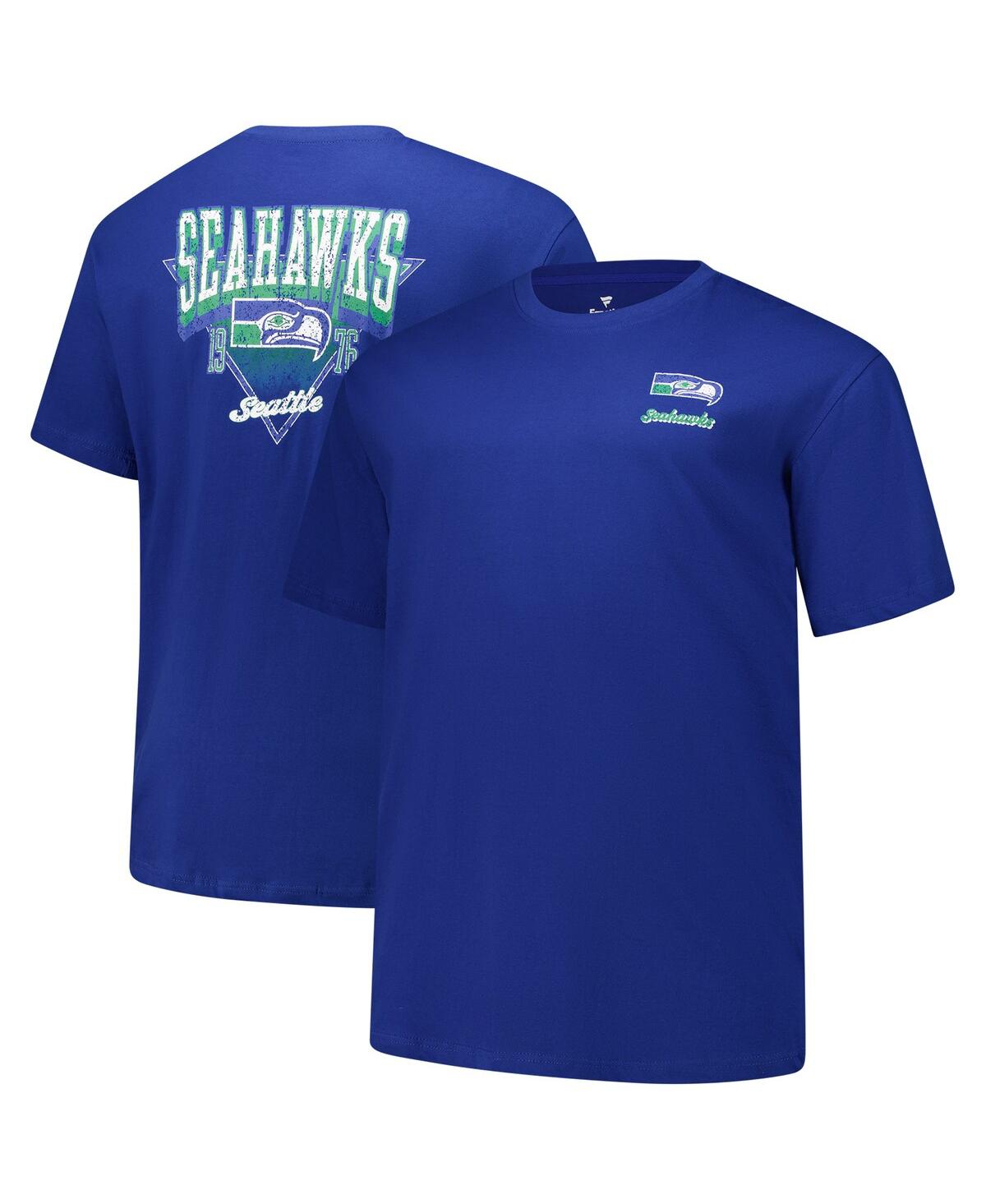 Men's Royal Seattle Seahawks Big Tall Throwback Logo T-Shirt - Royal
