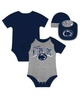 Baby Boys and Girls 3-Piece Penn State Nittany Lions Dynamic Duo Bodysuit, Bib and Cuffed Knit Hat Set