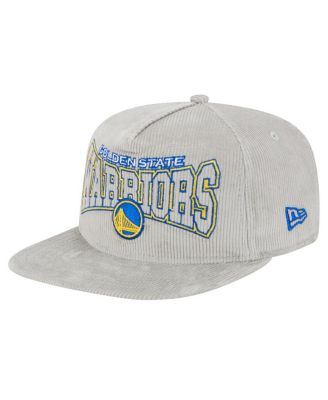 New Era - Men's Gray Golden State Warriors Throwback Corduroy Golfer Snapback Hat