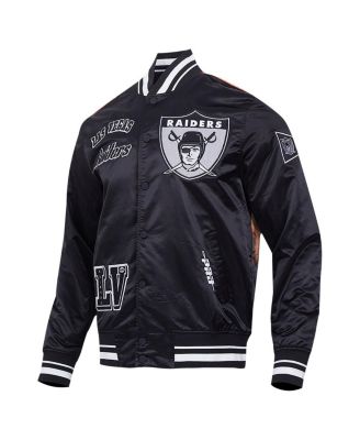 Men's Black Las Vegas Raiders Sublimated Satin Full-Snap Jacket