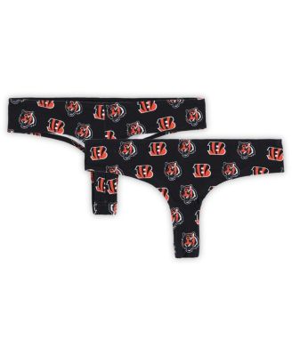 Concepts Sport - Women's Black Cincinnati Bengals Record Allover Print Knit Thong