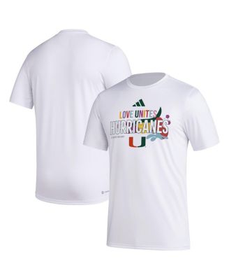 adidas - Men's White Miami Hurricanes Pregame AEROREADY T-Shirt
