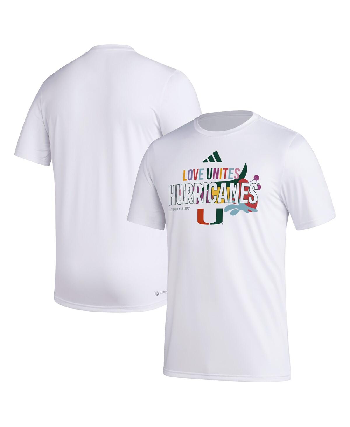 x Rich Mnisi Pride CollectionÂ Men's White Miami Hurricanes Pregame Aeroready T-Shirt - White