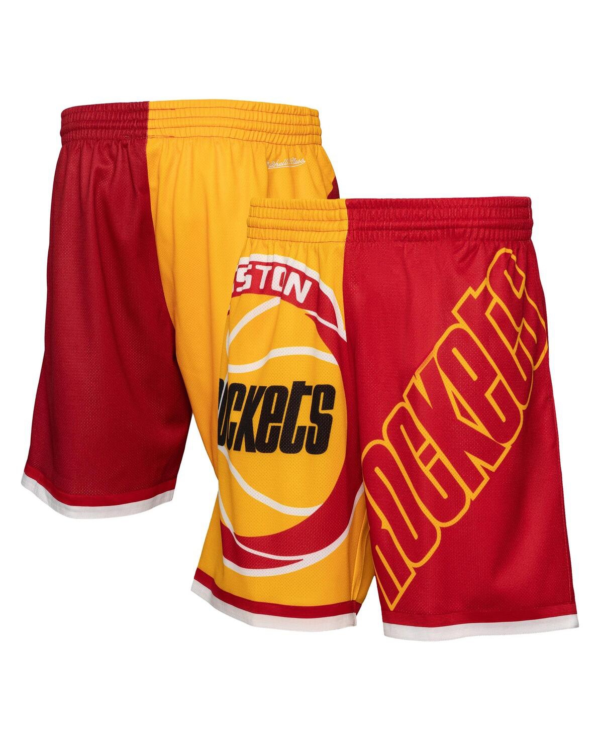 Men's Gold Houston Rockets Big Face 5.0 Fashion Shorts - Gold
