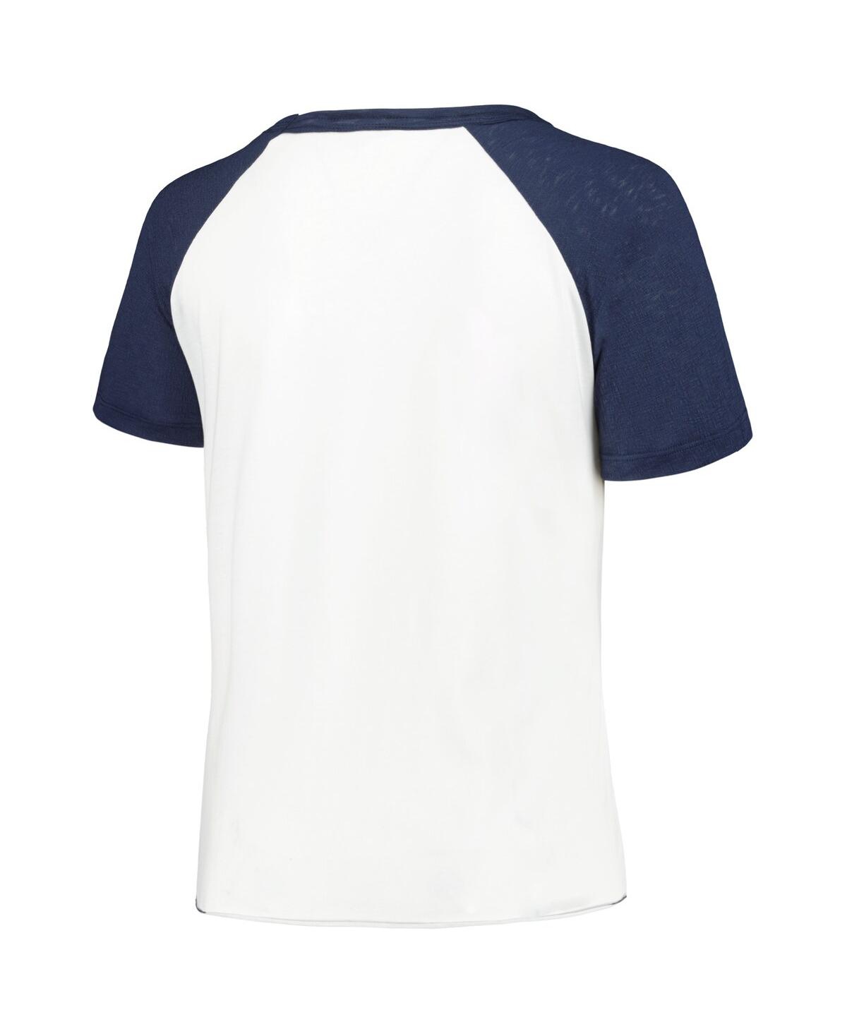 Soft As A Grape Women's White Houston Astros Plus Size Baseball Raglan T-shirt In White