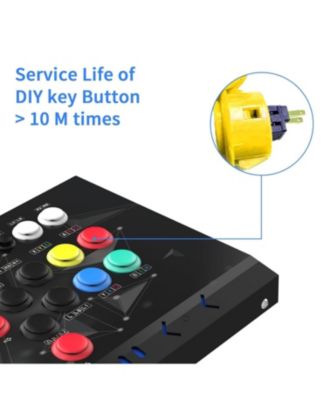 Arcade Fight Stick, Arcade Fighting Joystick, Street Fighter Controller with Turbo for PS3, Nintendo Switch, PC Windows (7/8/10/11), Android TV Box, Raspberry Pi, NEOGEO Mini